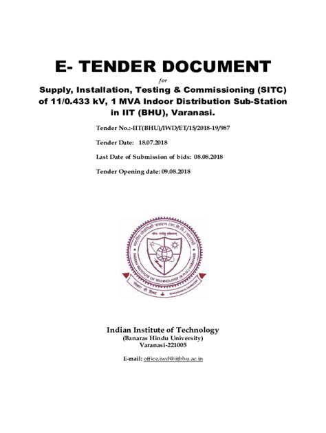 Fillable Online Supply, Installation, Testing & Commissioning (SITC ...