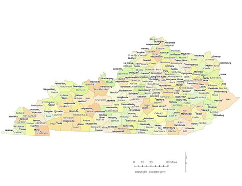 Kentucky County Map & County Seats (All 120 Counties) | CCCarto