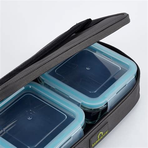 Buy Korobka Brooklyn Set of 2 Glass Lunch Box with Bag- 340ml from Home ...