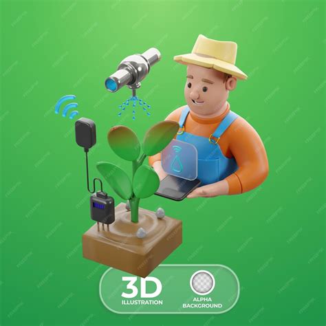 Drought control with humidity sensor monitoring 3d illustration | Free PSD