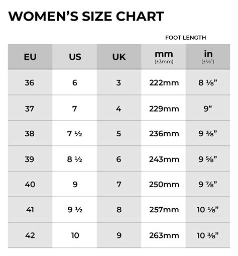 Shoe Size Conversion Chart Womens U.S. & Euro Shoe Sizing Chart