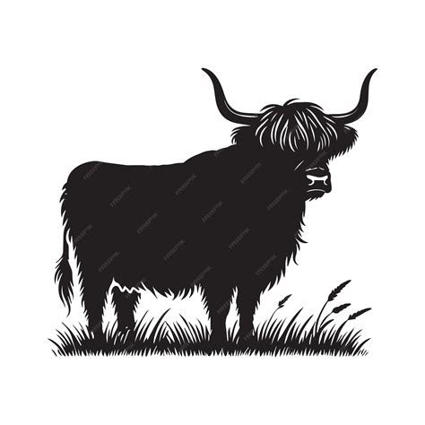 Highland Cattle Outline Design Baby Cattle Clip Art Graphic Highland ...