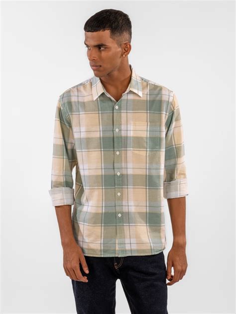 Cotton Linen: Yellow & Green Checks Shirt – Eszett