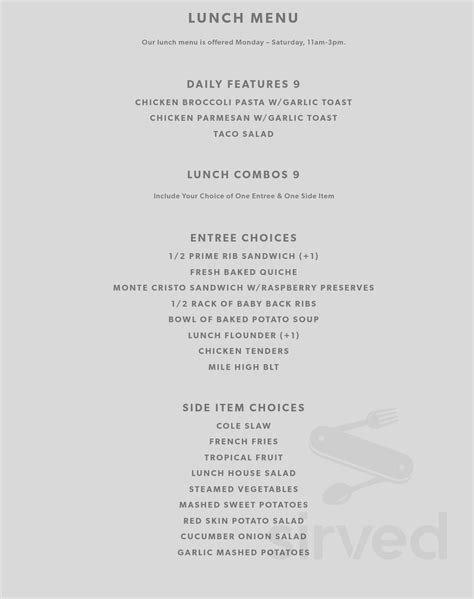 The Boundary House Restaurant menus in Calabash, North Carolina, United ...