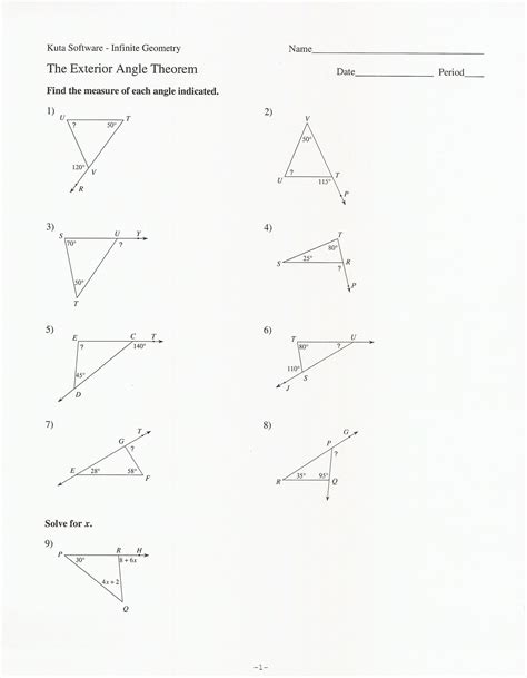Triangle Sum And Exterior Angle Theorem Worksheet — db-excel.com
