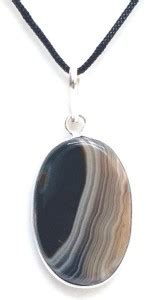 RATAN BAZAAR Natural Hakik Stone Pendant Sterling Silver Agate Silver ...