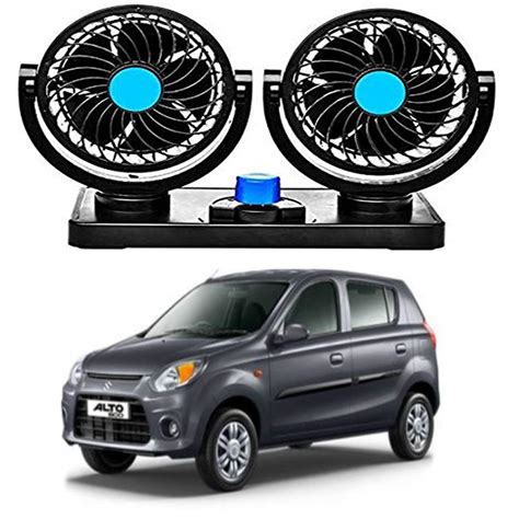 RWT Car Fan 12V 360 Degree Rotatable Dual Head 2 Speed Quiet Strong ...