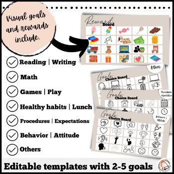 Digital Behavior Sticker Chart with Rewards and Goal Tracking | Boho ...