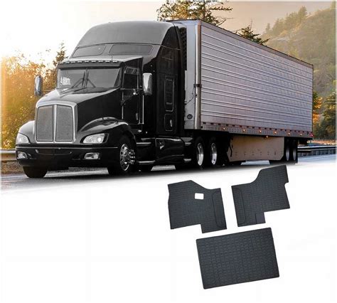 Semi Truck Black Floor Mats Liners Compatible w/ T680 (2013-2020), T880 ...