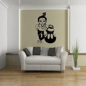 Nandinidecor 24 cm Lord Krishna Wall Sticker For Kids Room, living room ...