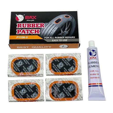 PAX 24 Pcs 34 x 52mm Inner Tube Tire Repair Patches with 20cc Cement, Puncture Tire Repair Kit ...