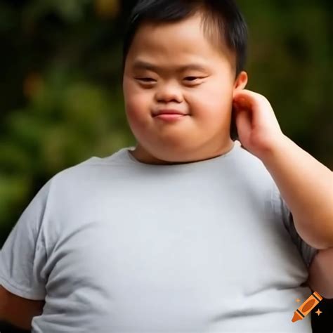 Indonesian man with down syndrome on Craiyon