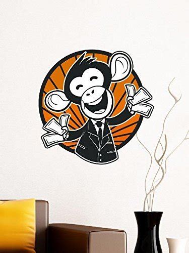 WALLMANTRA Funny Cash Monkey Cartoon Wall Decal Wall Sticker : Size L ...
