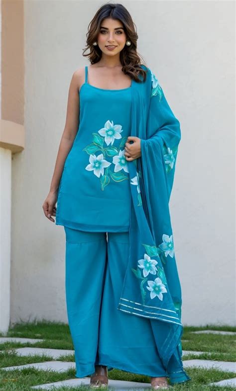 Frozen Handpainted Sharara Set – House Of Jamoti