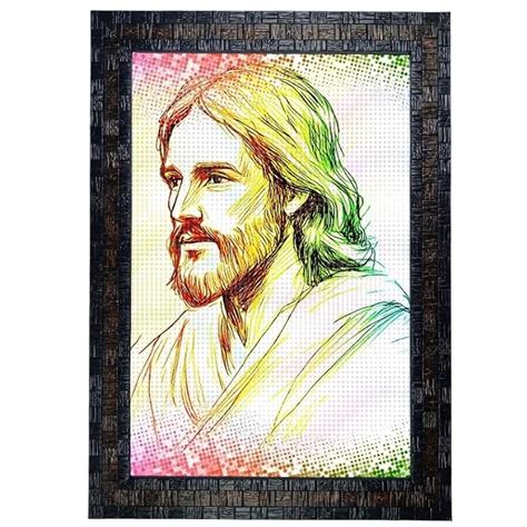 Jesus Christ Religious Wall Art - Art Print, Fiber Frame 34x34 cm