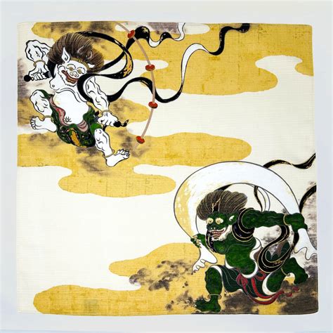 Ukiyo-e Furoshiki - Raijin and Fujin (Gods of Thunder and Wind) – ombrato