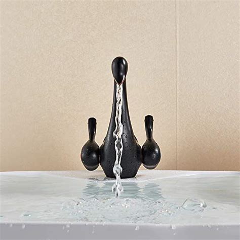 InArt Single Lever Basin Mixer Taps for Bathroom Swan Shape Brass Blac ...