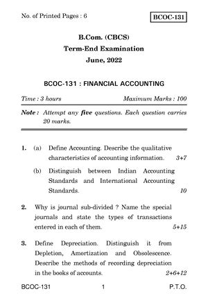 Block 1 Account - Financial Accounting - IGNOU - Studocu