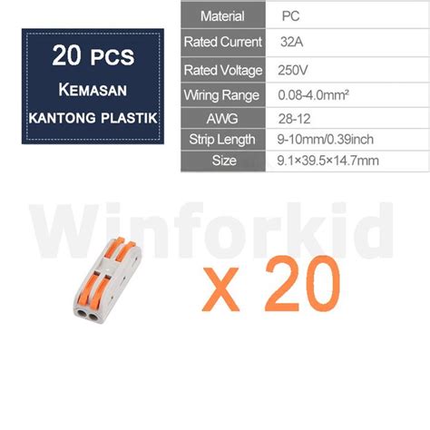 Promo 20PCS-30PCS Terminal Paralel 2 Line Konektor Jalur Kabel ...