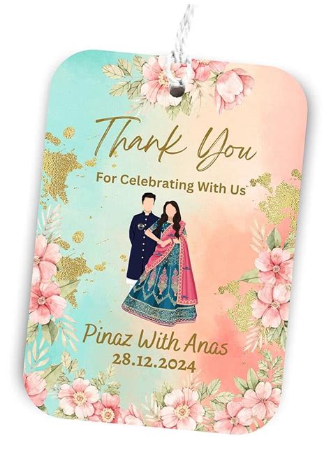 Yellow Nuts Personalize Thank You Gift Tag Wedding Mehendi Sangeet 40 ...