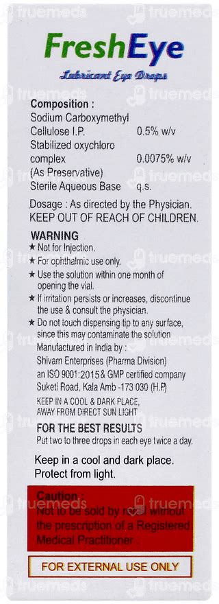 FreshEye Eye Drops: Uses, Side Effects, Price & Substitutes