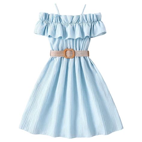 Dresses for Teens Off Shoulder Flutter Sleeve Girls' Casual Dresses A ...