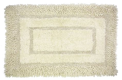 Spura Home 21"x34" Ivory Shag Border W/Plain Rectangle Imprinted Center ...
