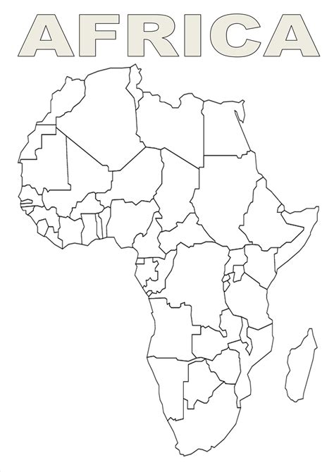 Free Printable Unlabeled Map of Africa: For Education, Quizzes & More