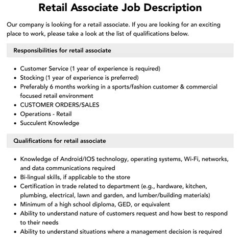 Retail Associate Definition 的图像结果