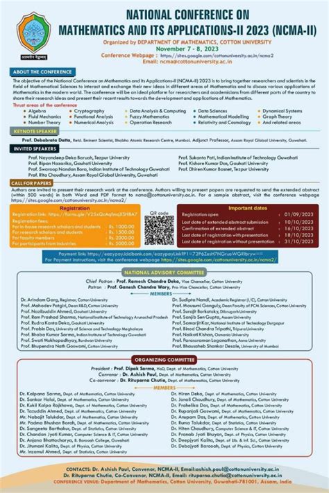 Workshops/Conferences in Mathematics – P Kalika