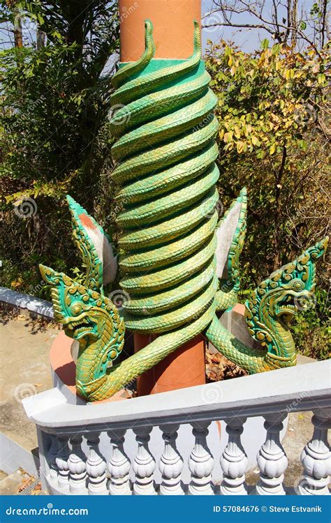 Naga Or The Serpent King Statue In Temple Thailand Royalty-Free Stock ...