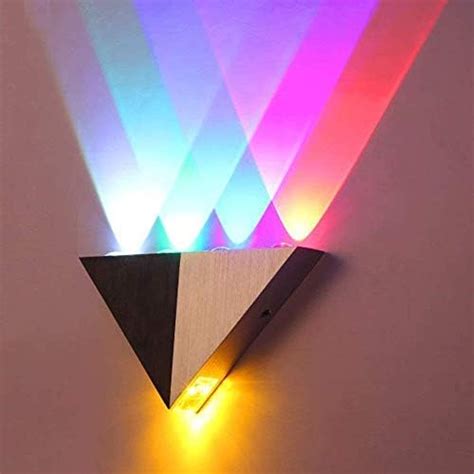 Lyse Decor RGB Aluminium Triangle Shape Multicoloured LED Wall Sconce ...