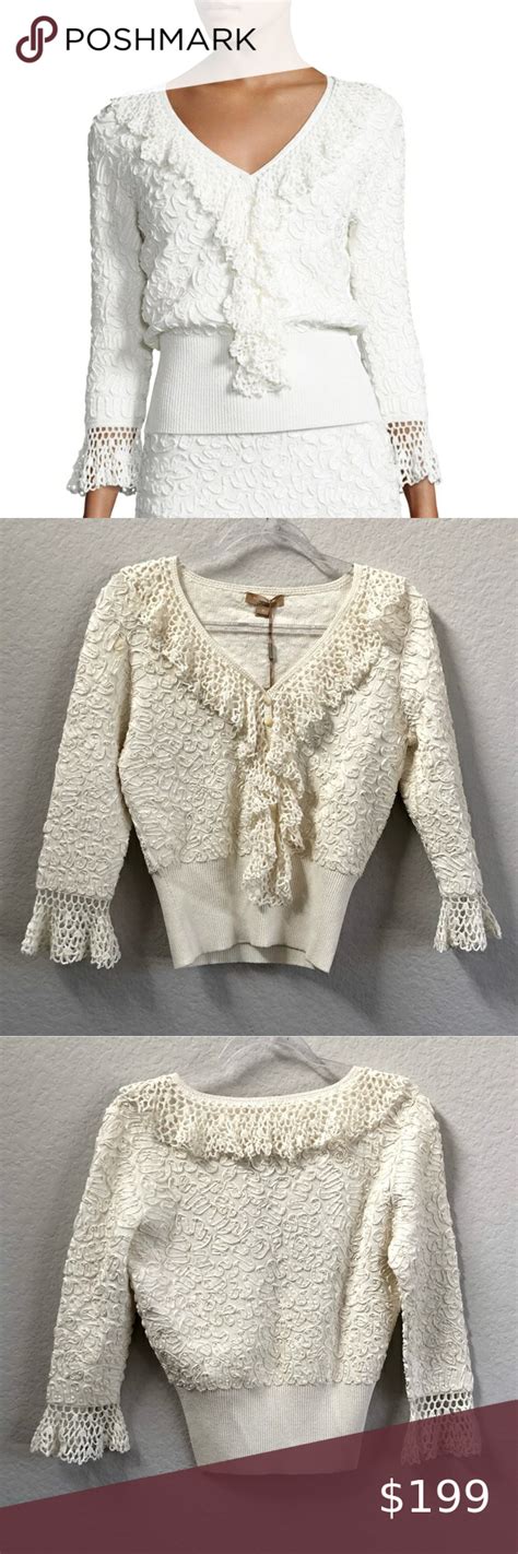 White Soutache Embroidered Top by Michael Kors Collection