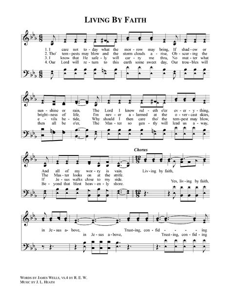 Living By Faith pg. 1 | Sweetest day, Faith, Hymn