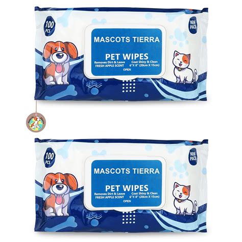 Mascots Tierra Dog & Cat Antibacterial, Eco-Friendly Pet Wipes for Bum ...