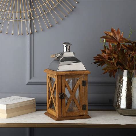 Purestory Wooden Lantern for Home Decor.Decorative Hanging Lantern ...