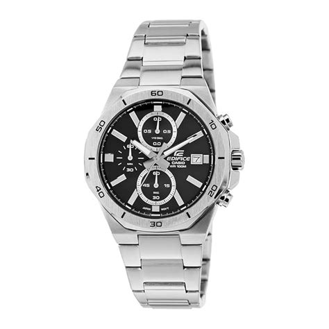 Casio Edifice EFV-640D-1AVUDF Black Analog Dial Silver Stainless Steel ...