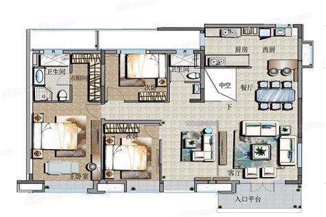 126平米三居室设计说明，18万元装修的现代风格有什么效果？ - 房天下装修知识