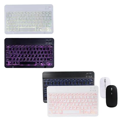 Universal Bluetooth Keyboard With Backlit 7-Colors Tablet White– UNIQKART