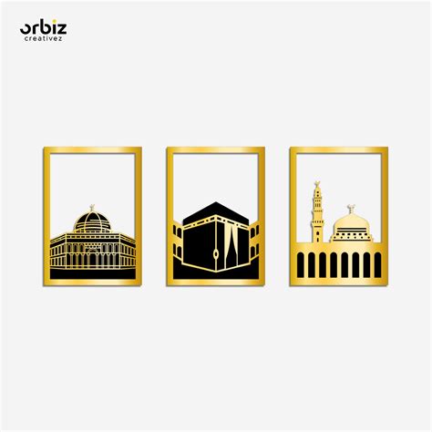 Three Holy Masjid Wall Art – Orbiz Creativez