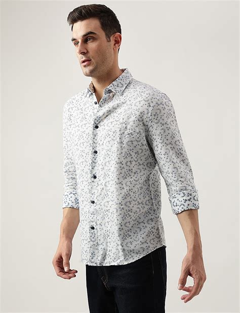 Buy Regular Fit Linen Blend Printed Shirt at Marks & Spencer