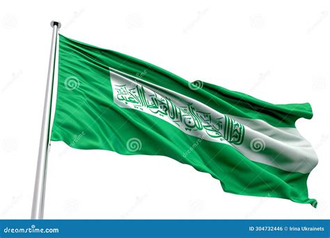 Elegant Green and White Flag Fluttering in the Wind, Patriotism and ...