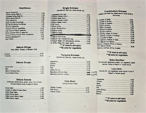 Online Menu of Sakura Restaurant, Hickory, North Carolina, 28601 - Zmenu