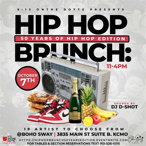 The Hip Hop Brunch: 50 years of Hip Hop Edition, Boho Sway at Canary ...