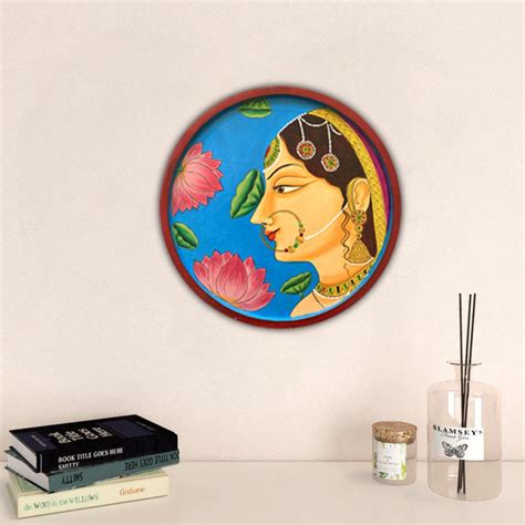 Handpainted Wall Plate with Pichwai painting of Radha – Sumaavi