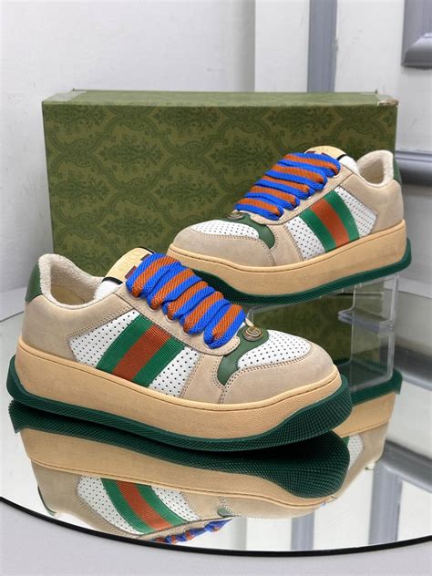 Gucci Kadin ayakkabi Yuksek Taban Classic Logo Baskili Yeni Sezon Beyaz ...