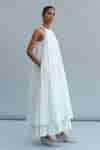 Buy White Organic Cotton Cambric Halter Neck Abeer Dress For Women by ...