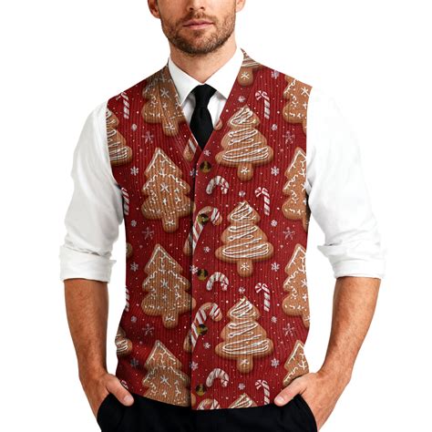 Resicozy Mens Christmas Sweater Vest Funny Xmas Printed Holiday Vests V ...
