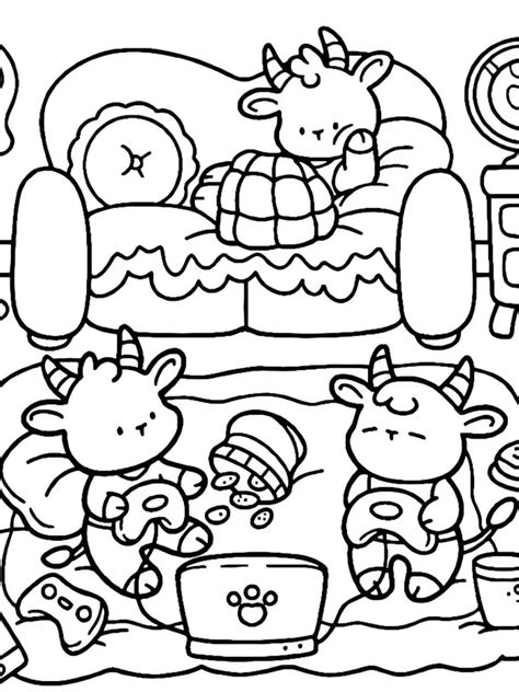 Free Printale Comfy and Cozy Coloring Pages 🌈🧸 - Coloringpagesforkids.net