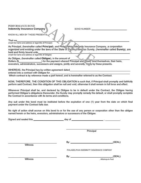 Image result for Example of Surety Bond